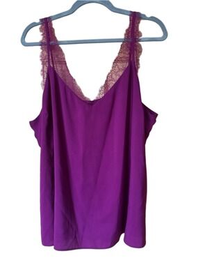 Express Eyelash Lace-Trim Plum Camisole size XL